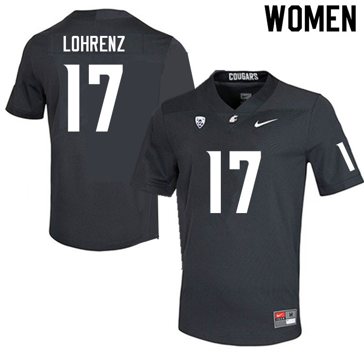Women #17 Justin Lohrenz Washington State Cougars College Football Jerseys Sale-Charcoal